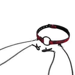 Secret Kisses Rosegasm Open Mouth Gag with Removeable Nipple Clips